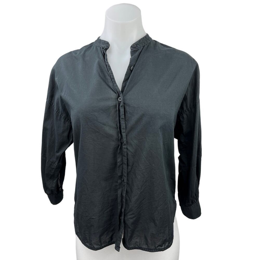 Everlane Black 100% Cotton Long Sleeve Collared Casual Button Down Shirt Size 0